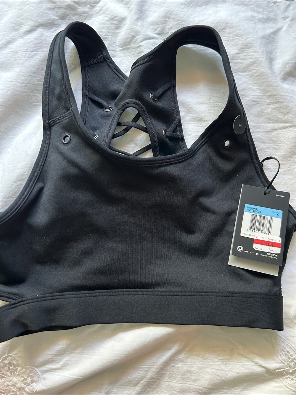 Nike Black Strappy Racerback Sports Bra